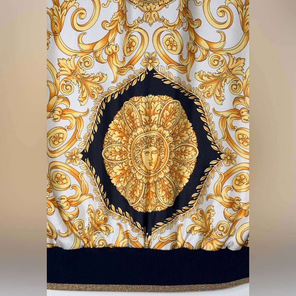 NWT Versace - Black & Gold Baroque Bomber Jacket - New with Tag - Small / 38 USA - Picture 4 of 14